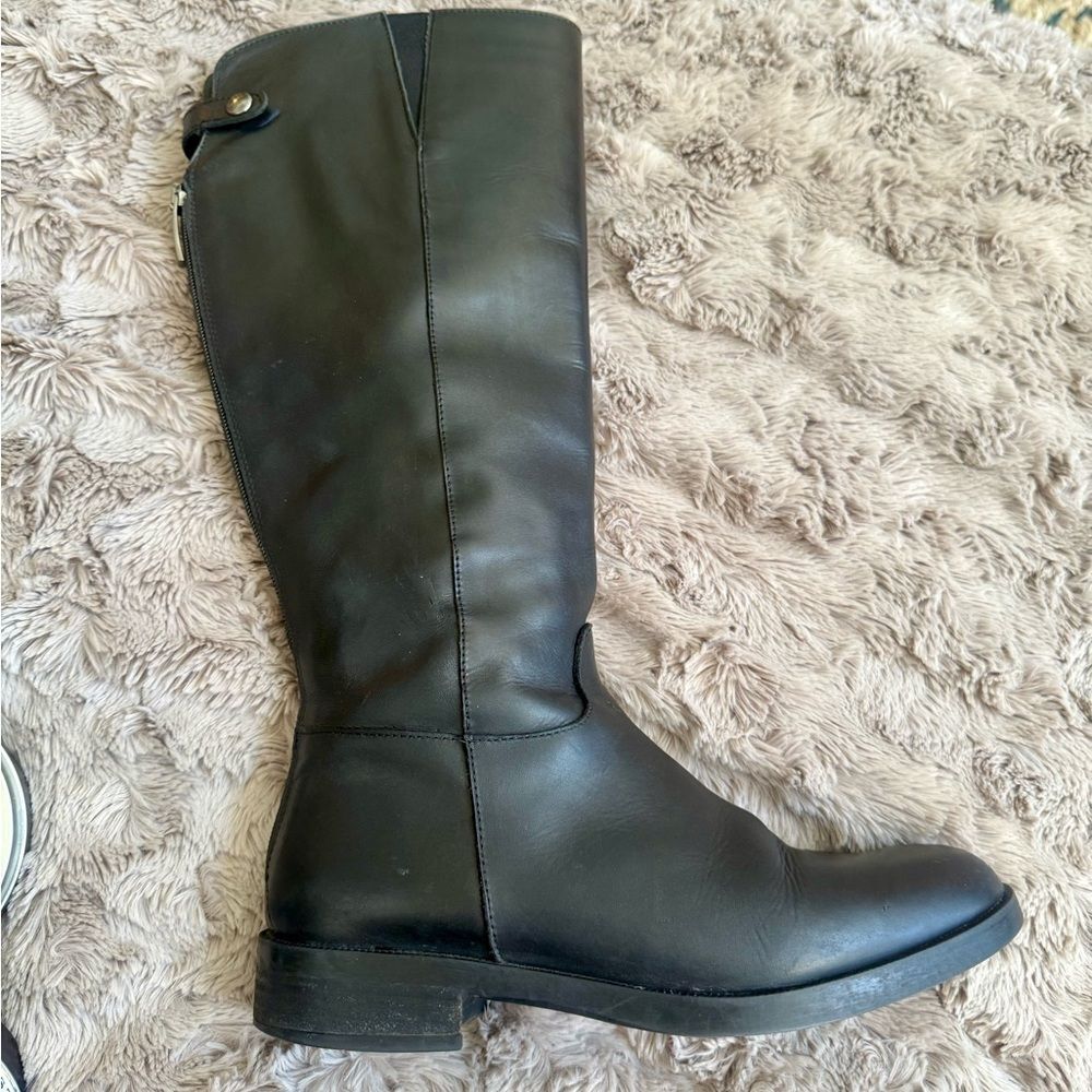 Emanuele Crasto Tall Black Leather Riding Boots Made in Italy EU 39 US 8 - Picture 7 of 10